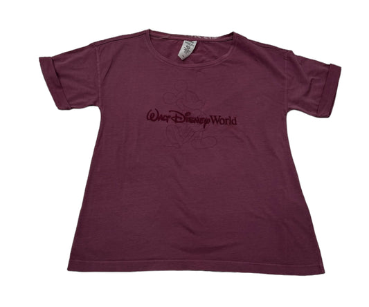 Walt Disney World Mickey Embroidered Pink Shirt Ladies