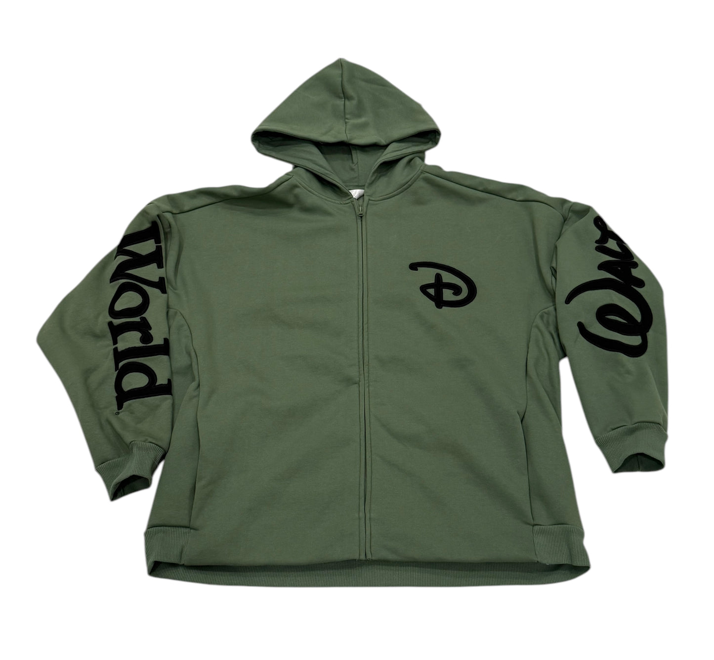 Walt Disney World Castle Zip Up Hoodie-Olive Green