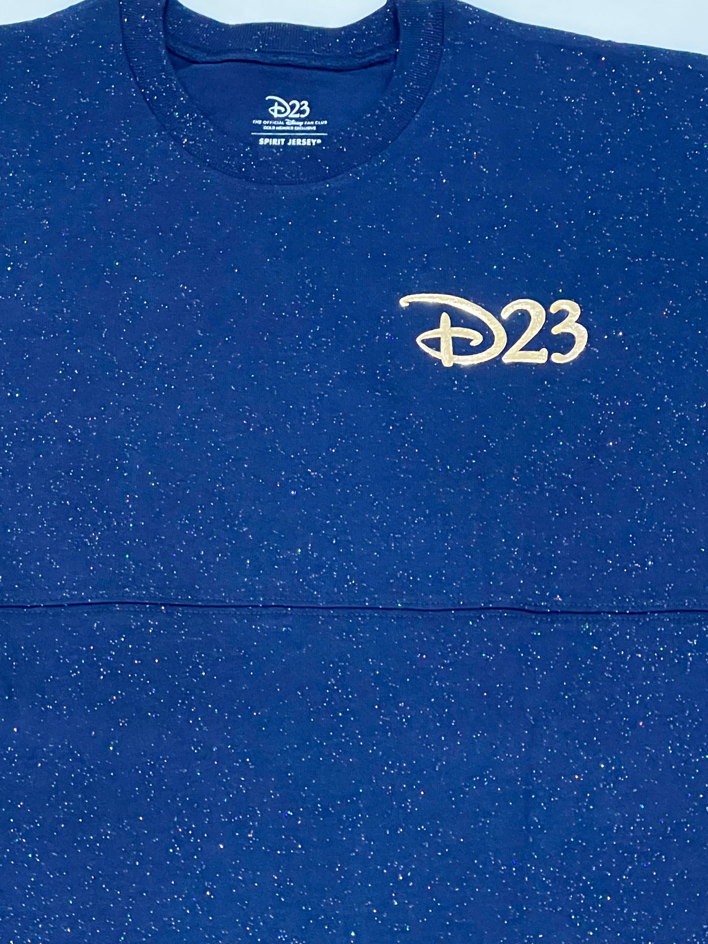 Disney D23 Gold Member Exclusive Spirit Jersey-Glitter Navy & Gold