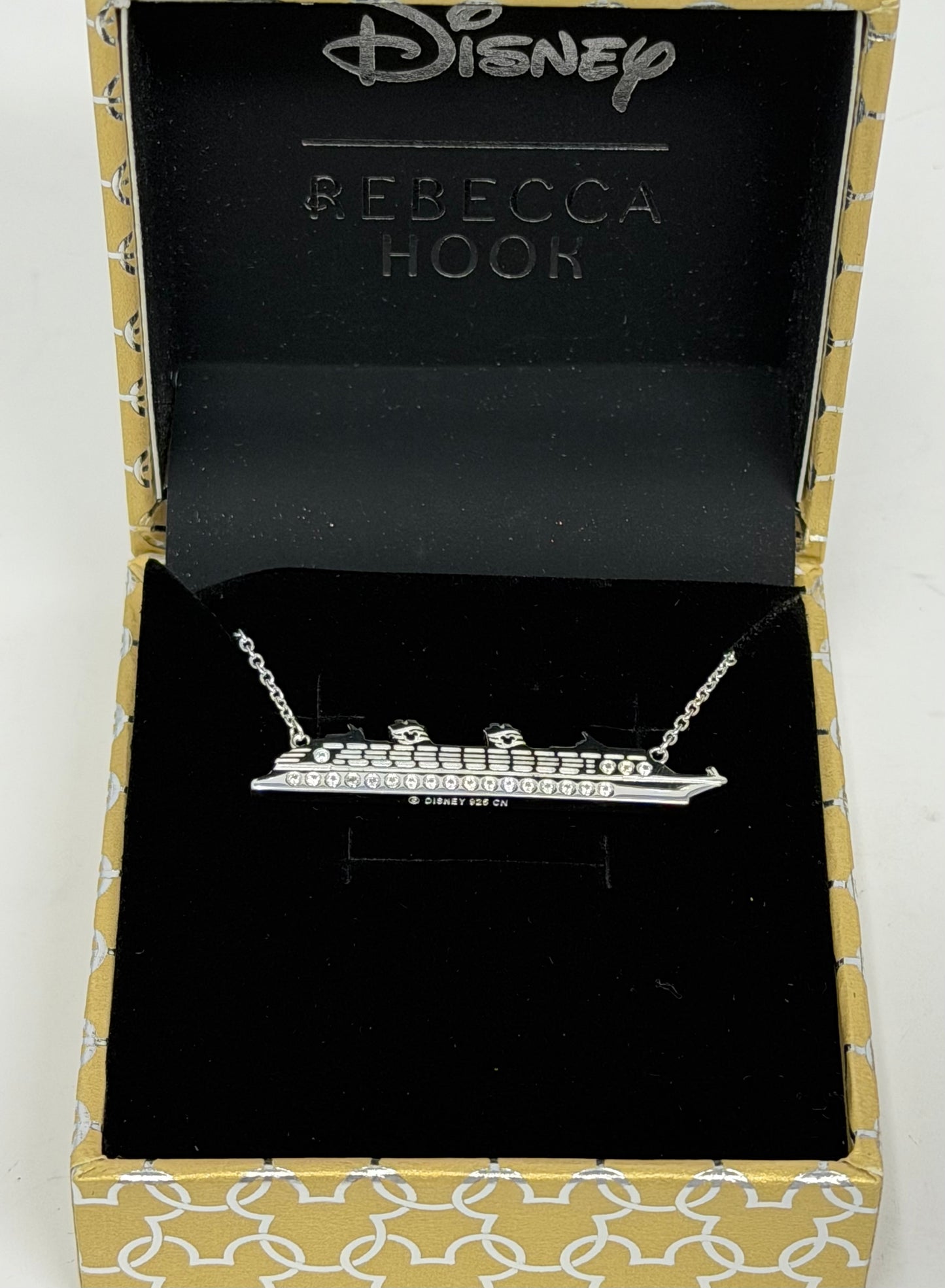 Disney Cruise Line Ship Necklace Rebecca Hook 25th Anniversary Silver