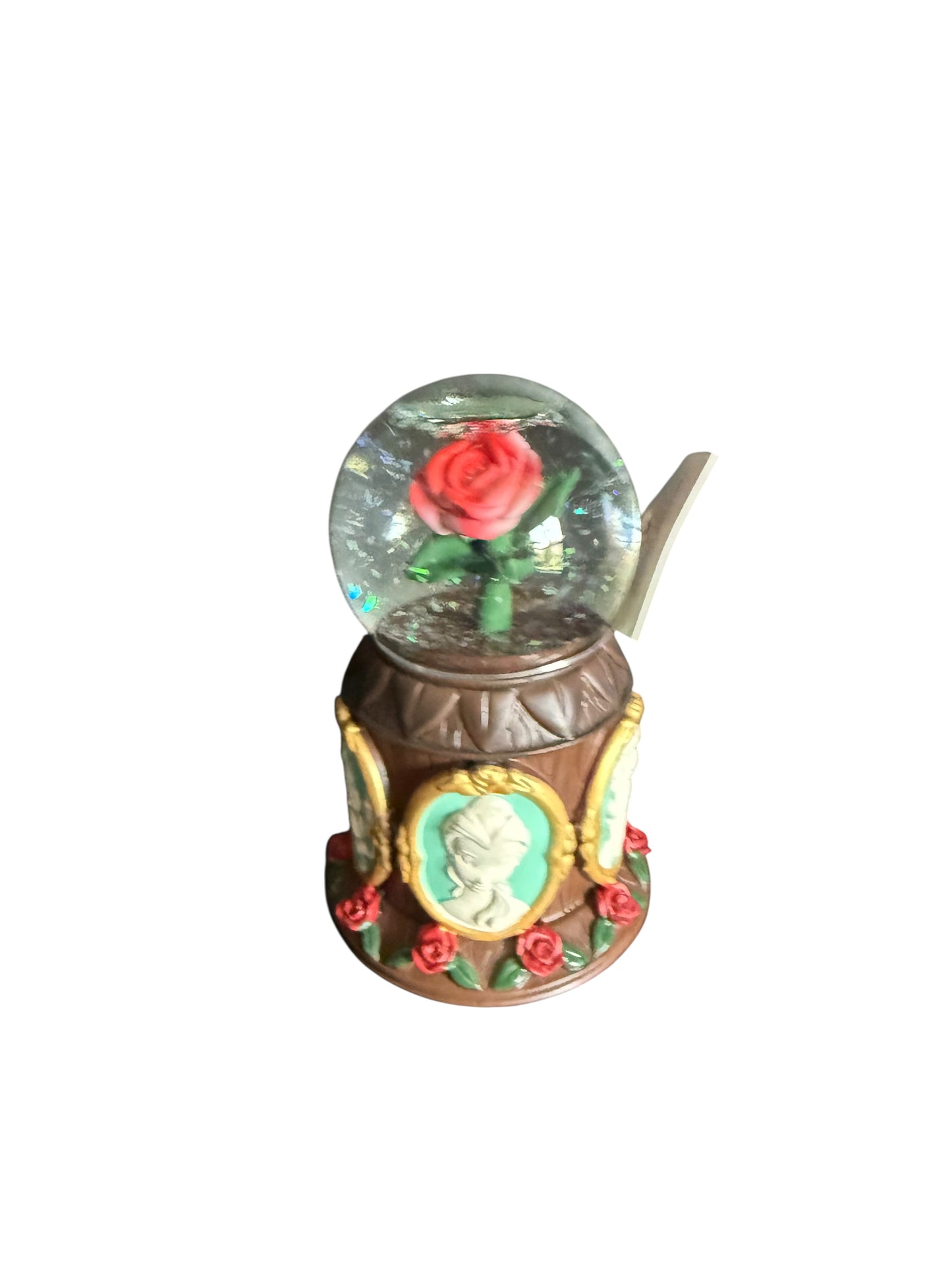 Disney Parks Beauty & the Beast Rose Glitter Water Globe