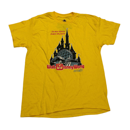 Walt Disney World East 1971 4 Parks Yellow Shirt Medium