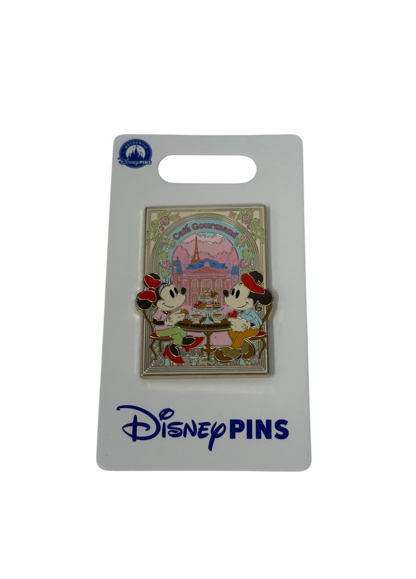Disney Epcot France Minnie Mickey Eiffel Tower Pin -Cafe Gourmand