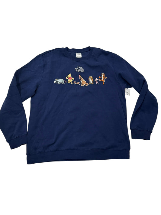 Disney Winnie the Pooh Embroidered Pullover Navy Small