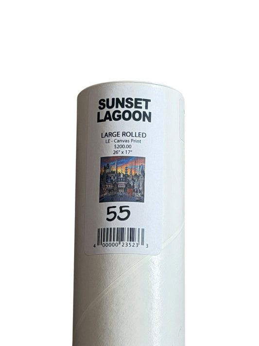 Disney Epcot Sunset Lagoon Greg McCullough Rolled Canvas Large LE 55/295