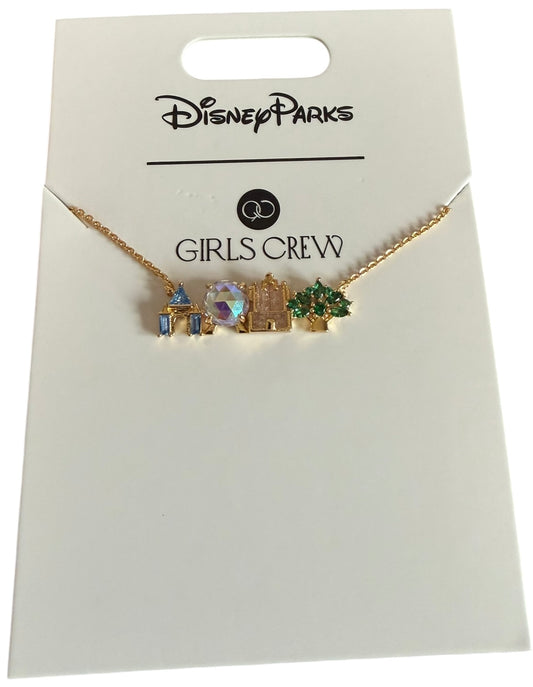 Walt Disney World 4 Park Icons Necklace Girls Crew