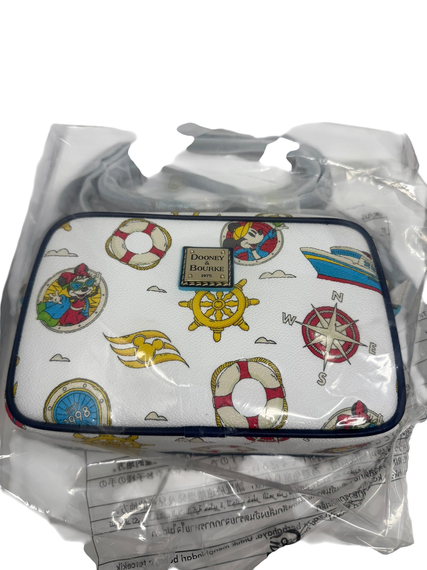 Disney Cruise Line DCL Dooney & Bourke Crossbody Purse -Mickey Minnie Ship-white