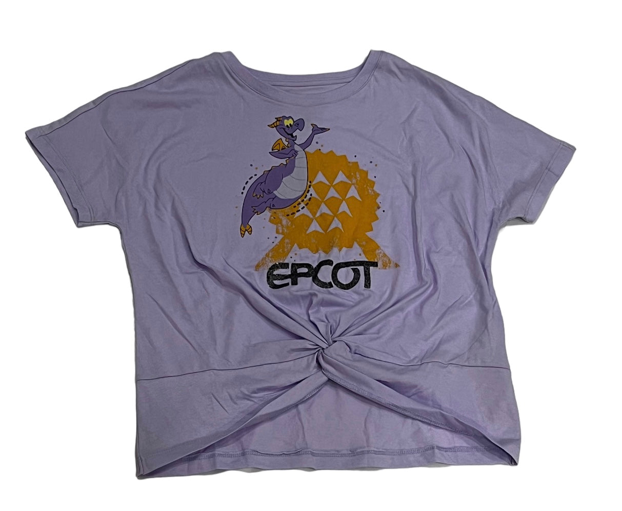 Disney Epcot Figment Spaceship Earth Ladies Knotted Shirt