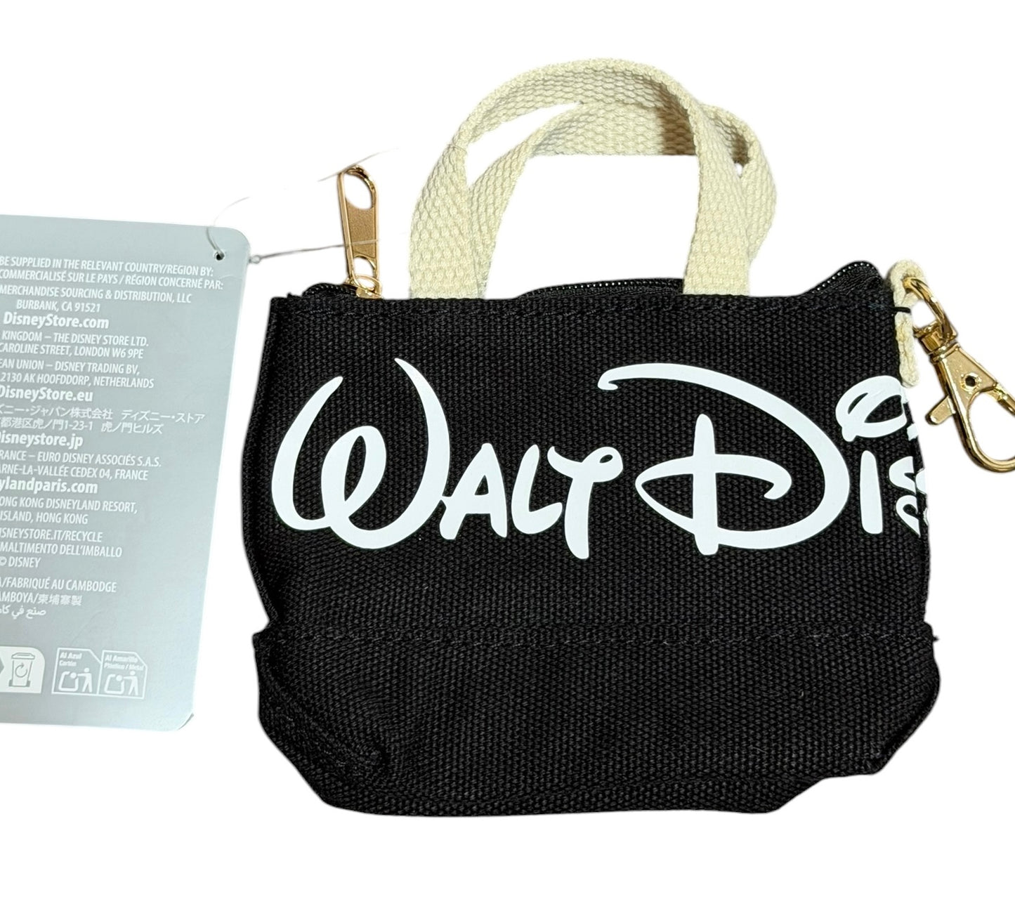 Walt Disney World Color Block Mini Tote Bag Charm Clip-Black