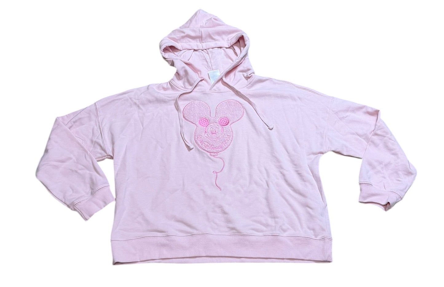 Disney Mickey Balloon Ladies Hoodie Pink Medium