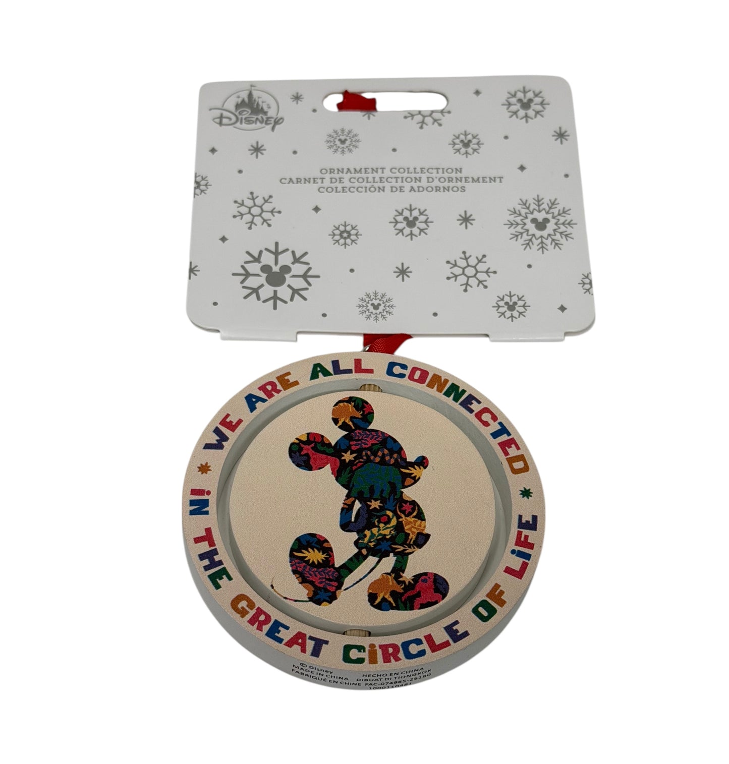 Disney Animal Kingdom Mickey Wooden Ornament-Circle of Life