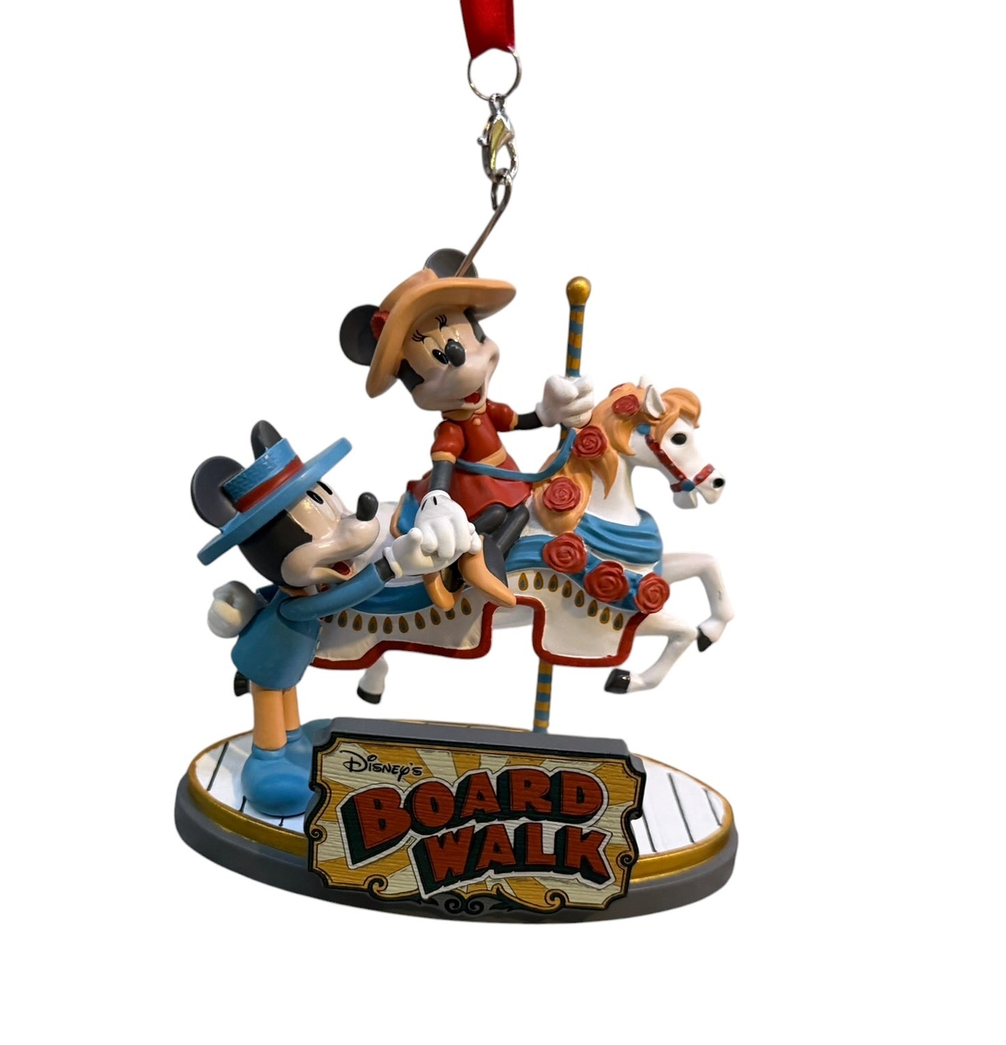 Disney BoardWalk Resort Ornament Minnie Mickey Carousel Horse