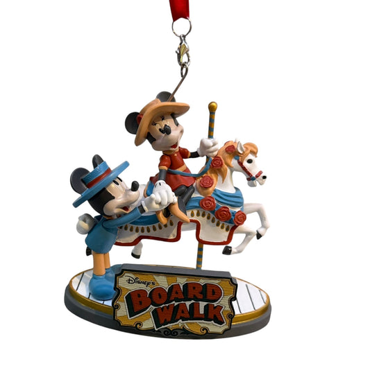 Disney Board Walk Resort 3D Ornament Minnie Mickey Carousel Horse