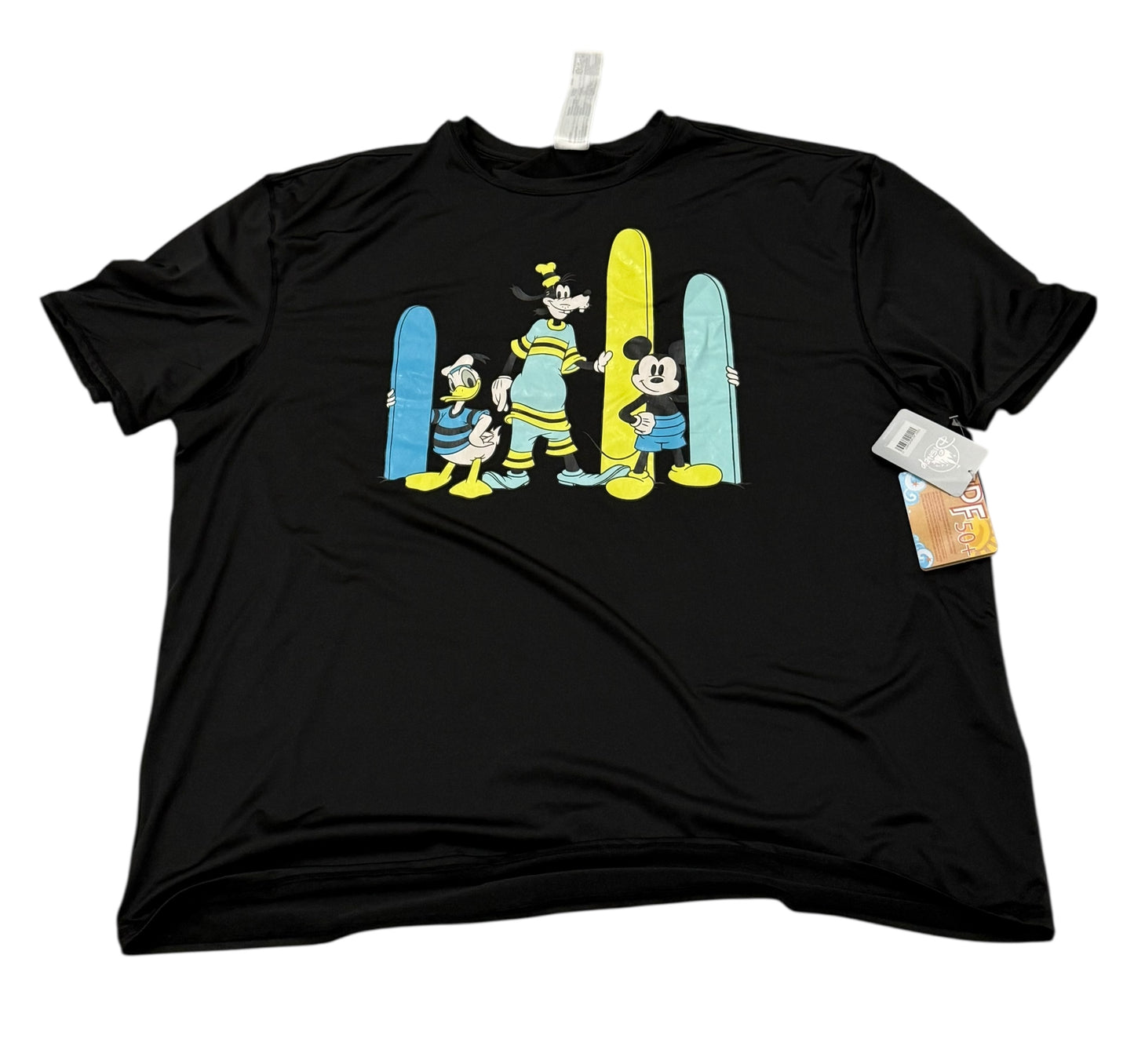 Disney Mickey & Friends Surfboards Swim Sun Shirt Rash Guard for Men XXl