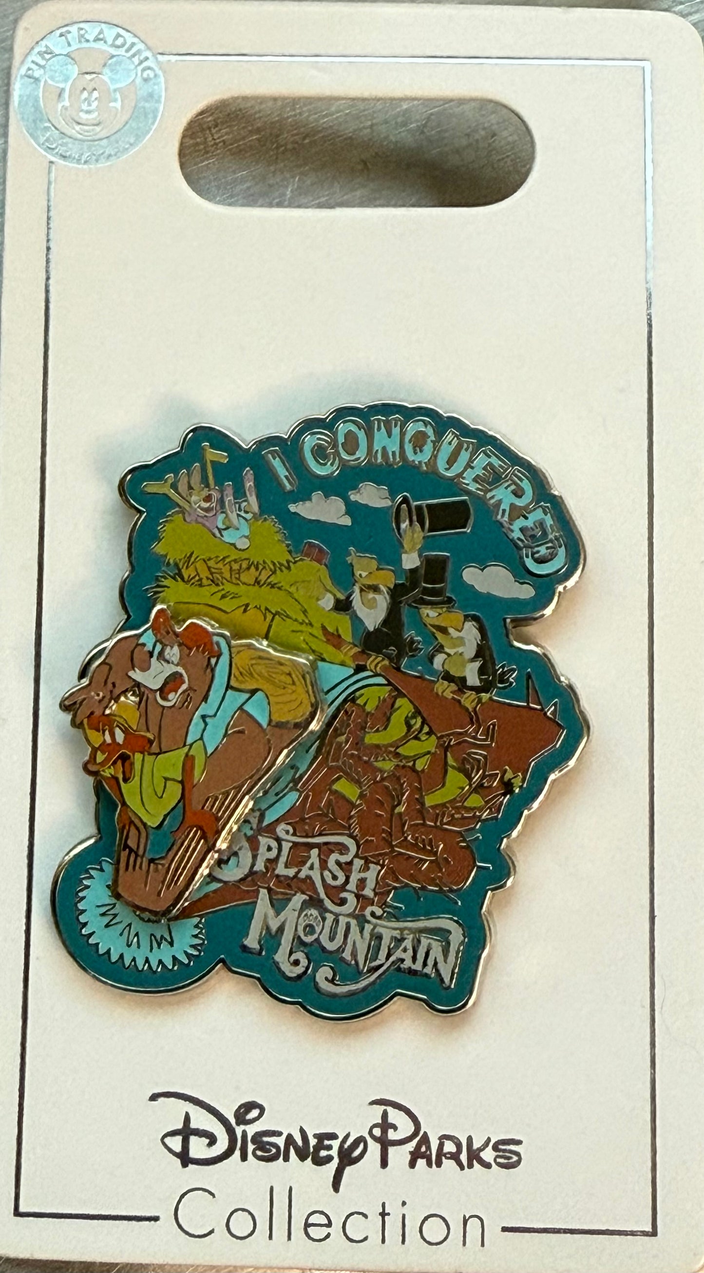 Disney I Conquered Splash Mountain Brer Bear, Brer Fox Pin