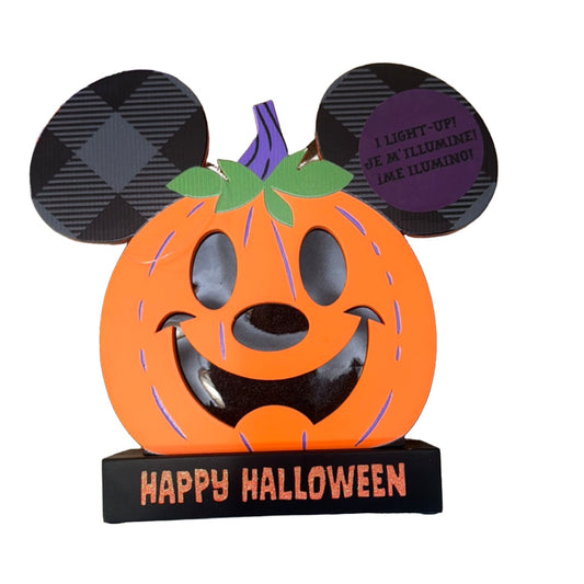 Disney Mickey Pumpkin Light Up Jack-o-Lantern Sign Halloween 2021