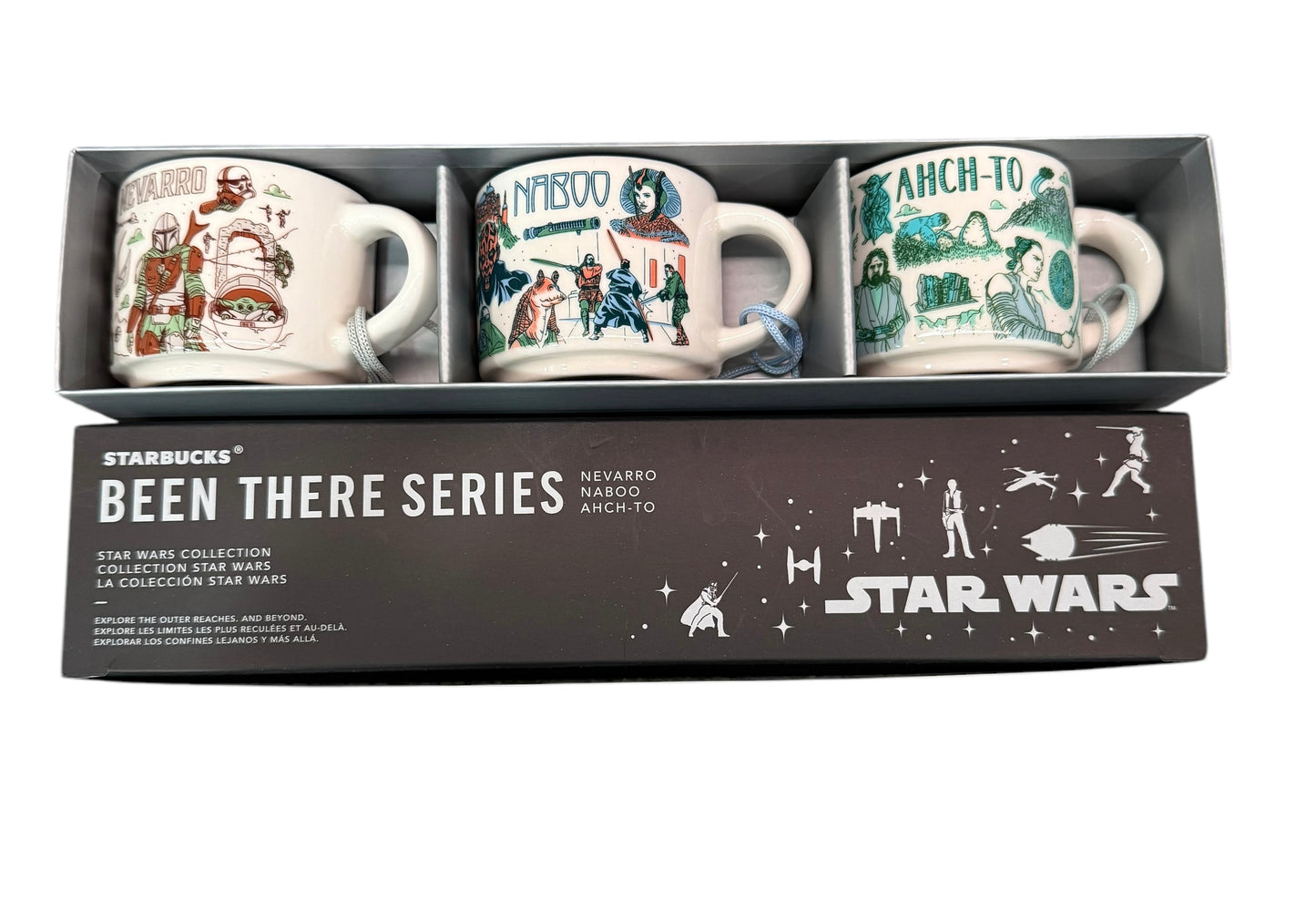 Disney Star Wars Starbucks Navarro, Naboo, Anch-To Ornament Set