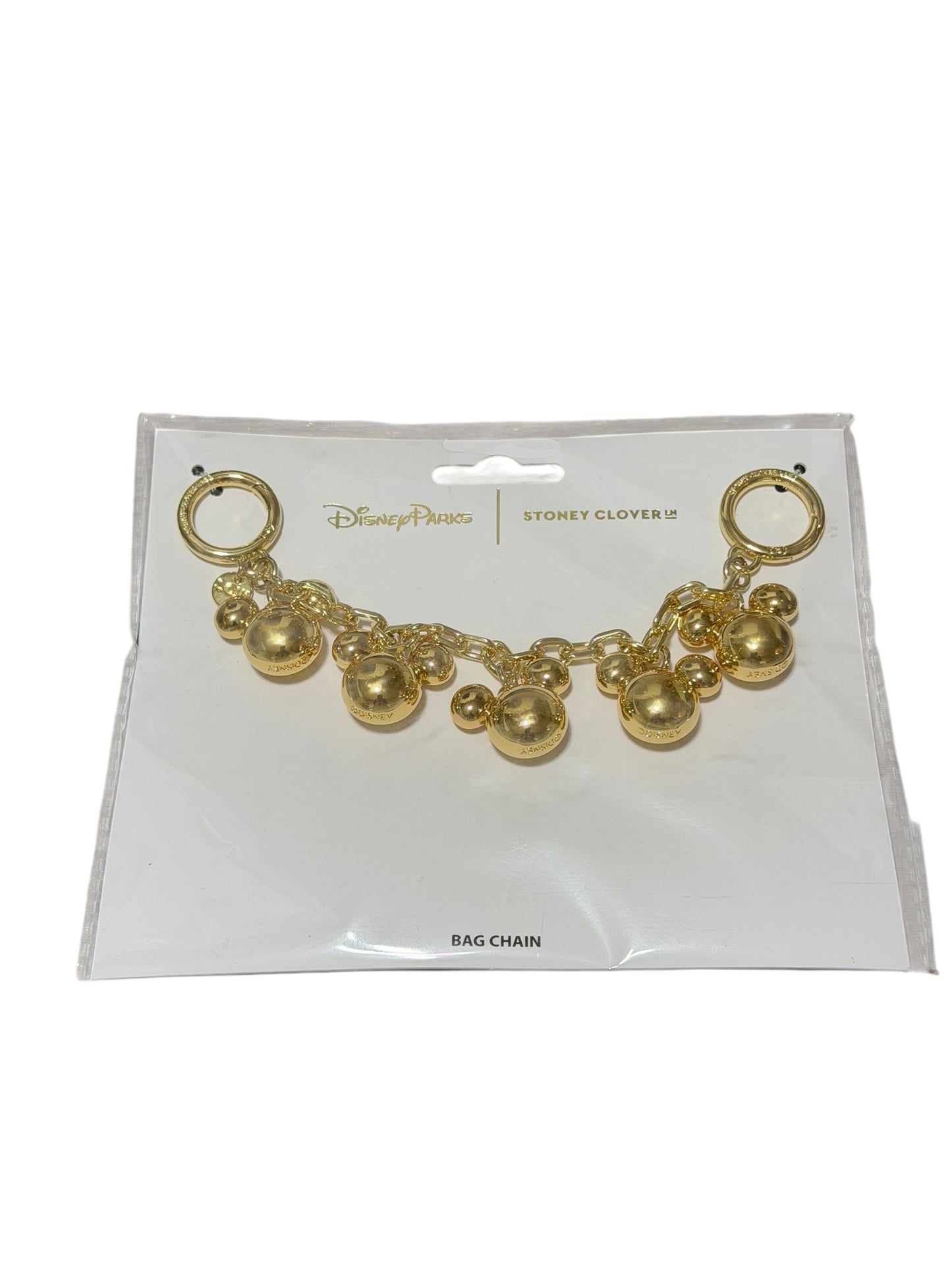 Disney Parks Gold Mickey Bag Charm Chain Stoney Clover Lane