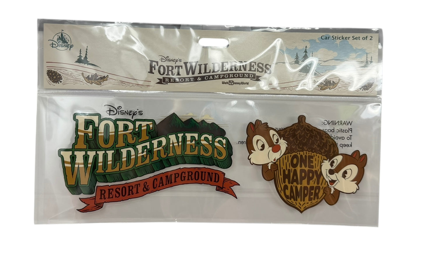 Disney Fort Wilderness Resort Car Stickers-Chip n Dale One Happy Camper