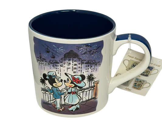 Disney Riviera Resort Mickey/Minnie Mug Color Changing-Retired Rare