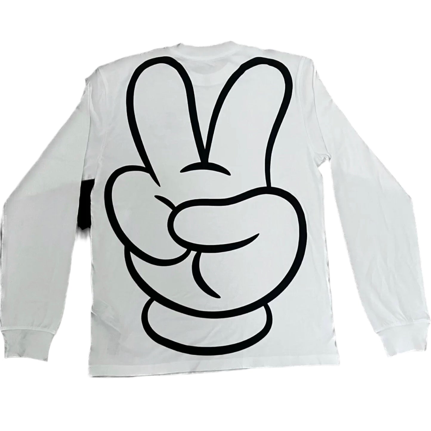 Walt Disney World Mickey Peace Sign Long Sleeve Shirt Medium