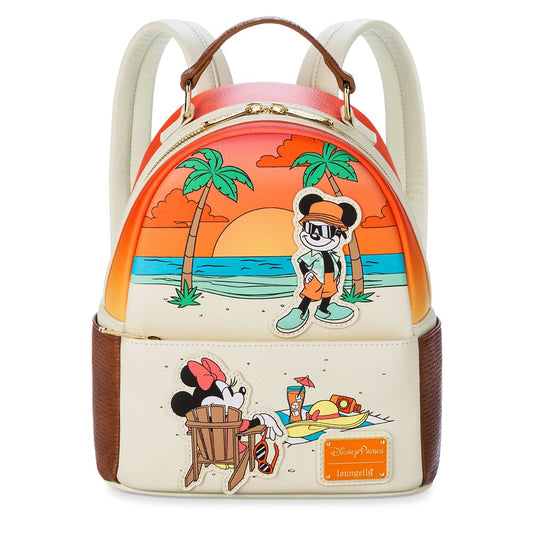 Disney Mickey and Minnie Mouse Beach Loungefly Mini Backpack
