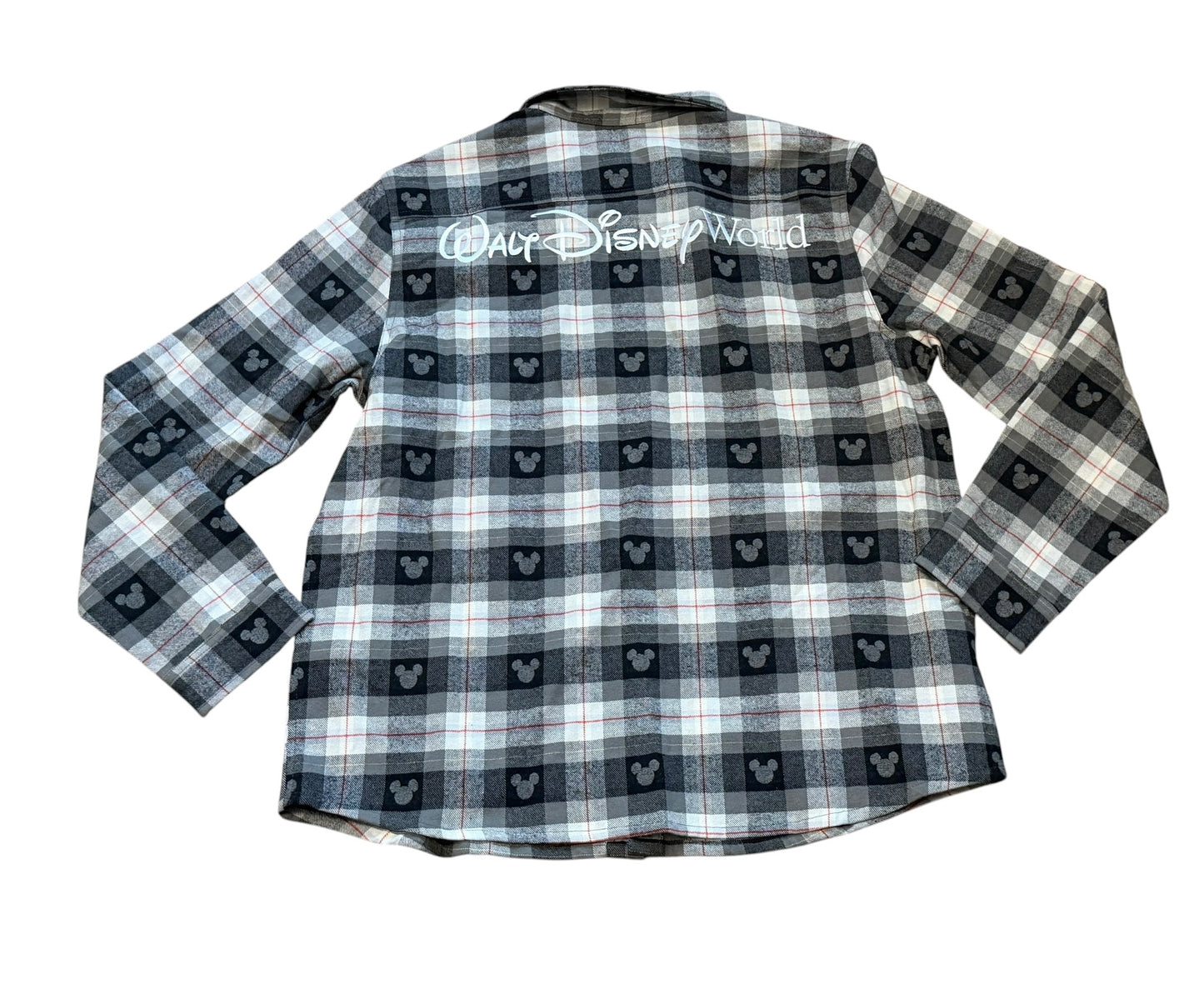 Walt Disney World Mickey Plaid Flannel Shirt Black/White