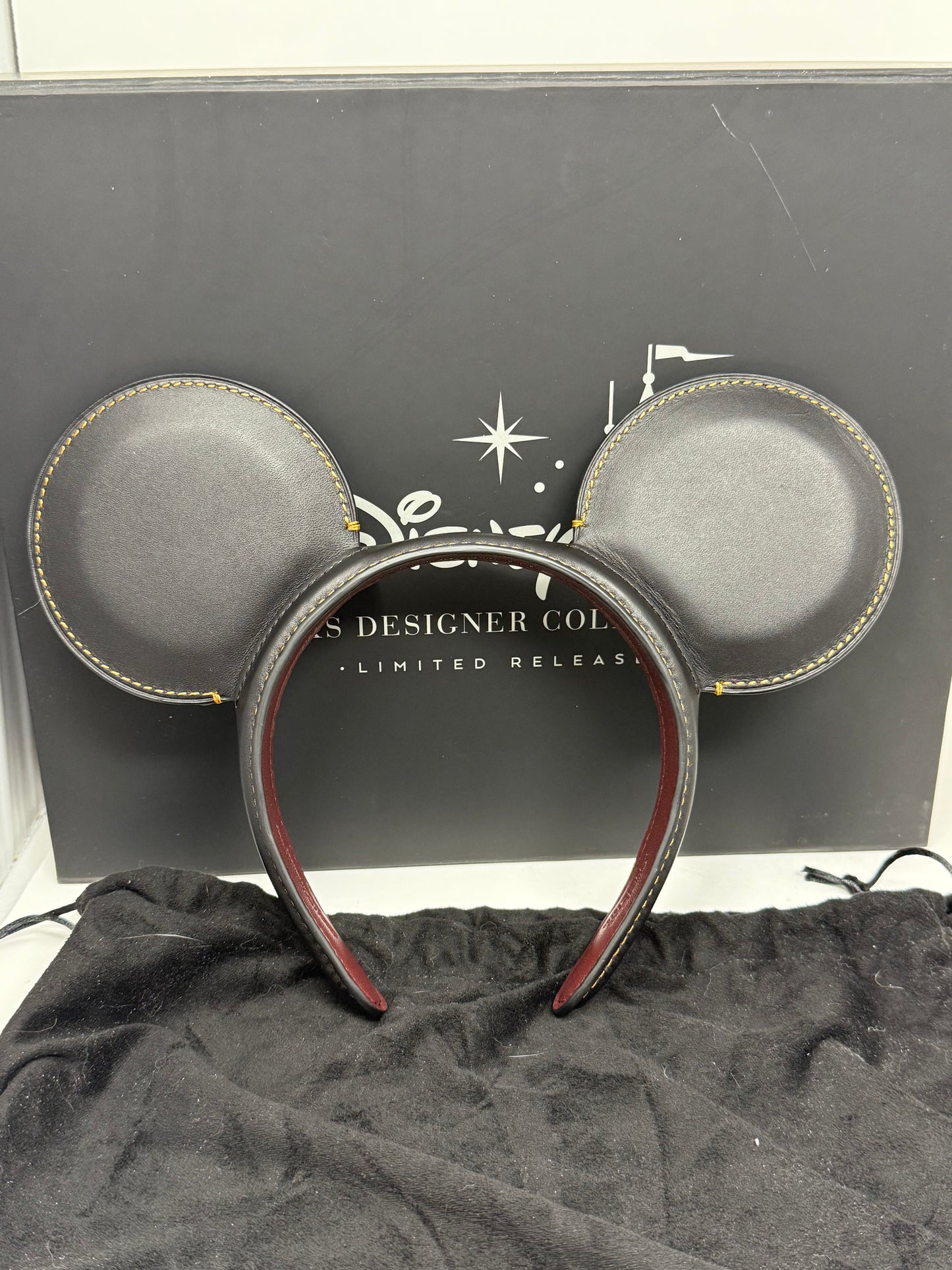 Disney X COACH OG Mickey Ear Headband-Leather Flowers
