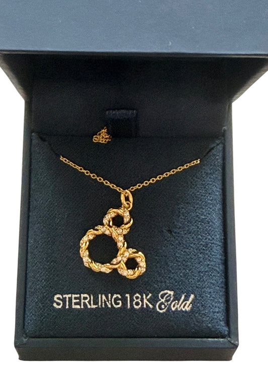 Disney Cruise Line Crislu Necklace-Mickey Rope Gold