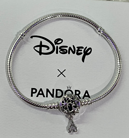 Disney Parks Castle with Pixie Dust Clip Pandora Snake Bracelet