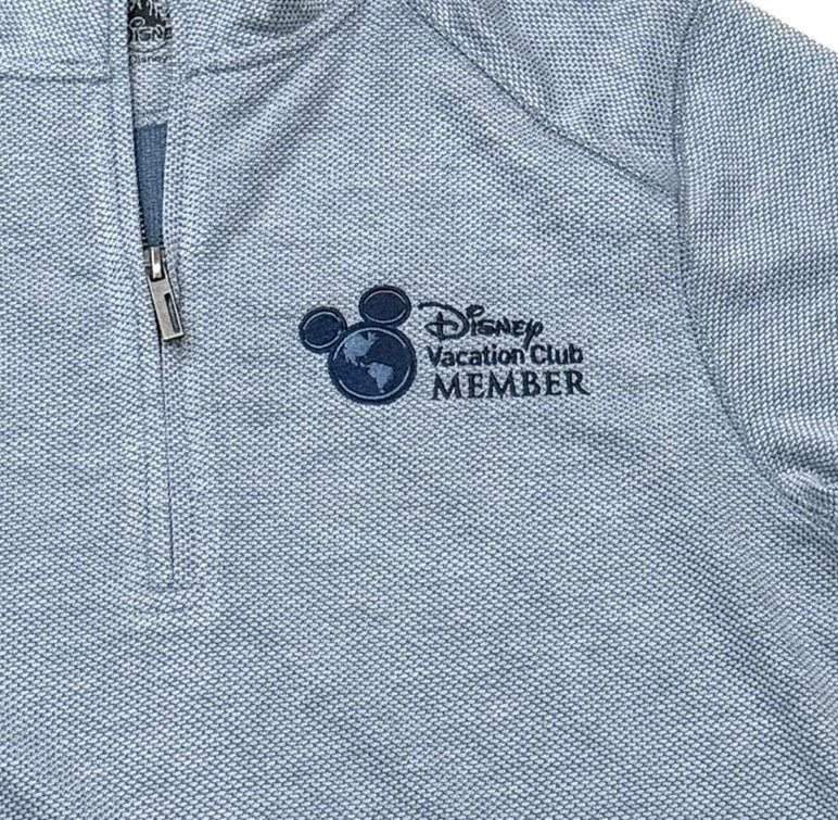Disney Vacation Club Member Mickey 1/4 Zip Pullover DVC Embroidered