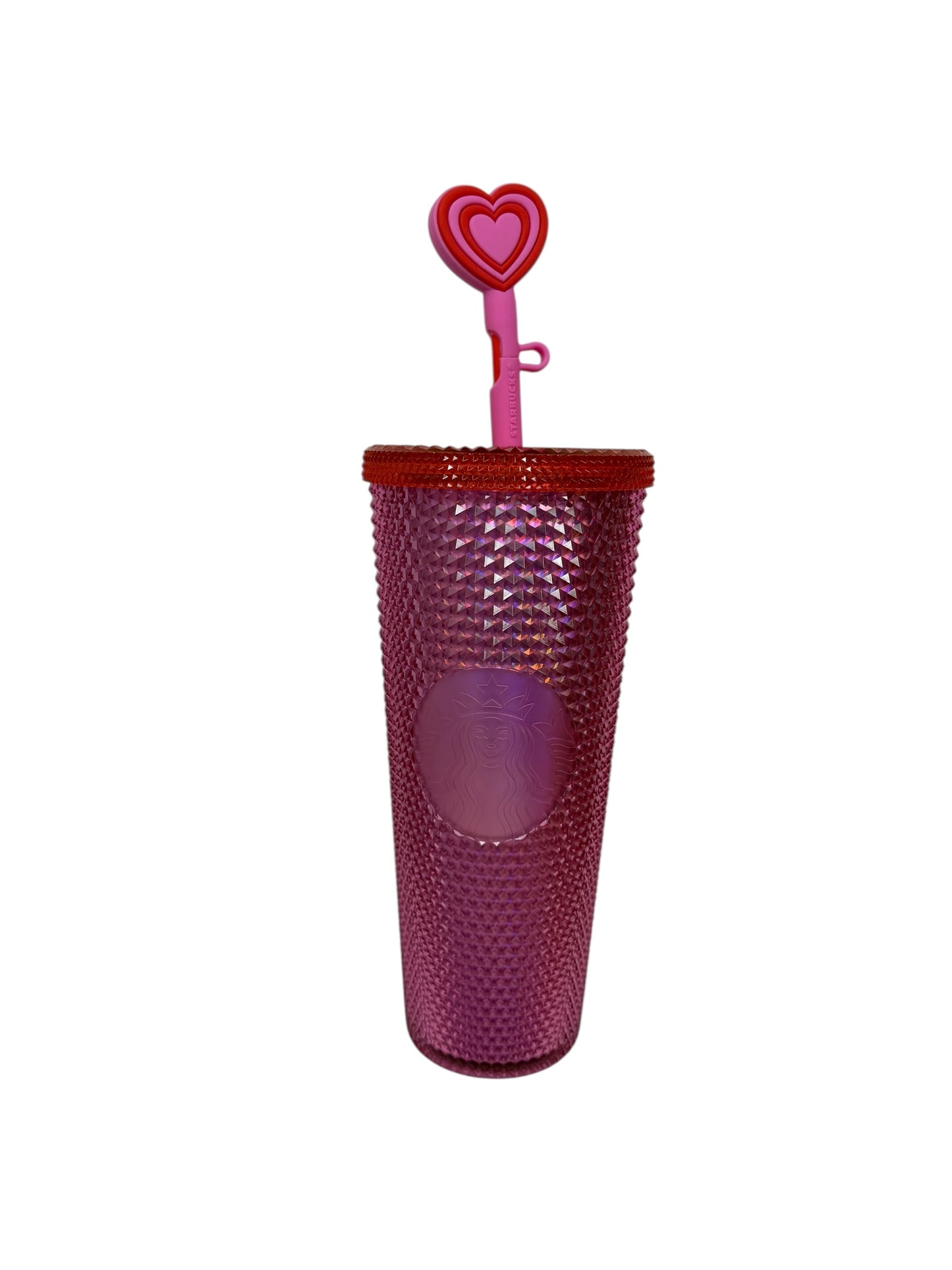 Walt Disney World Pink Studded Mickey Starbucks Tumbler with Heart Topper 2024