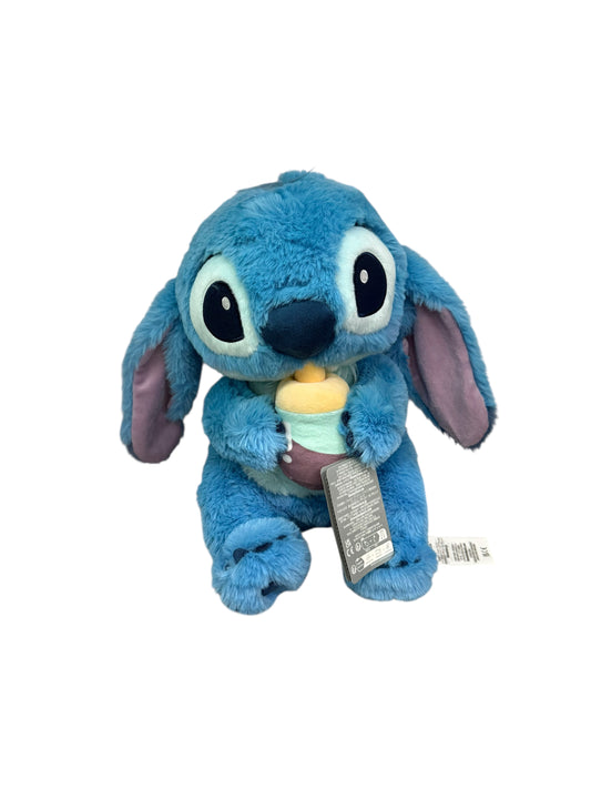 Disney Store Japan Stitch Plush with Bottle Medium Soft Toy, Lilo & Stitch