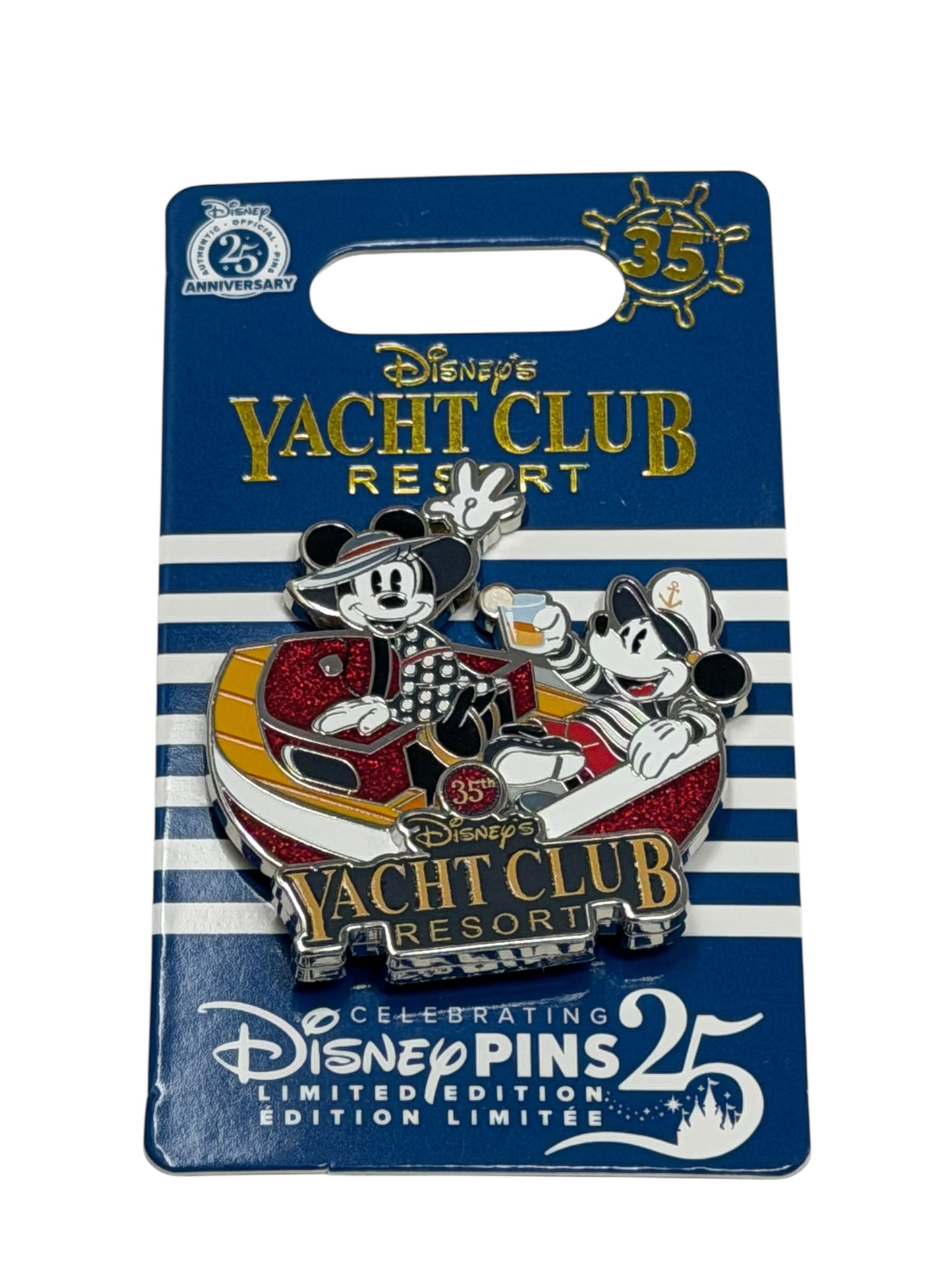 Disney Pins 25th Anniversary Yacht Club Resort Mickey Minnie