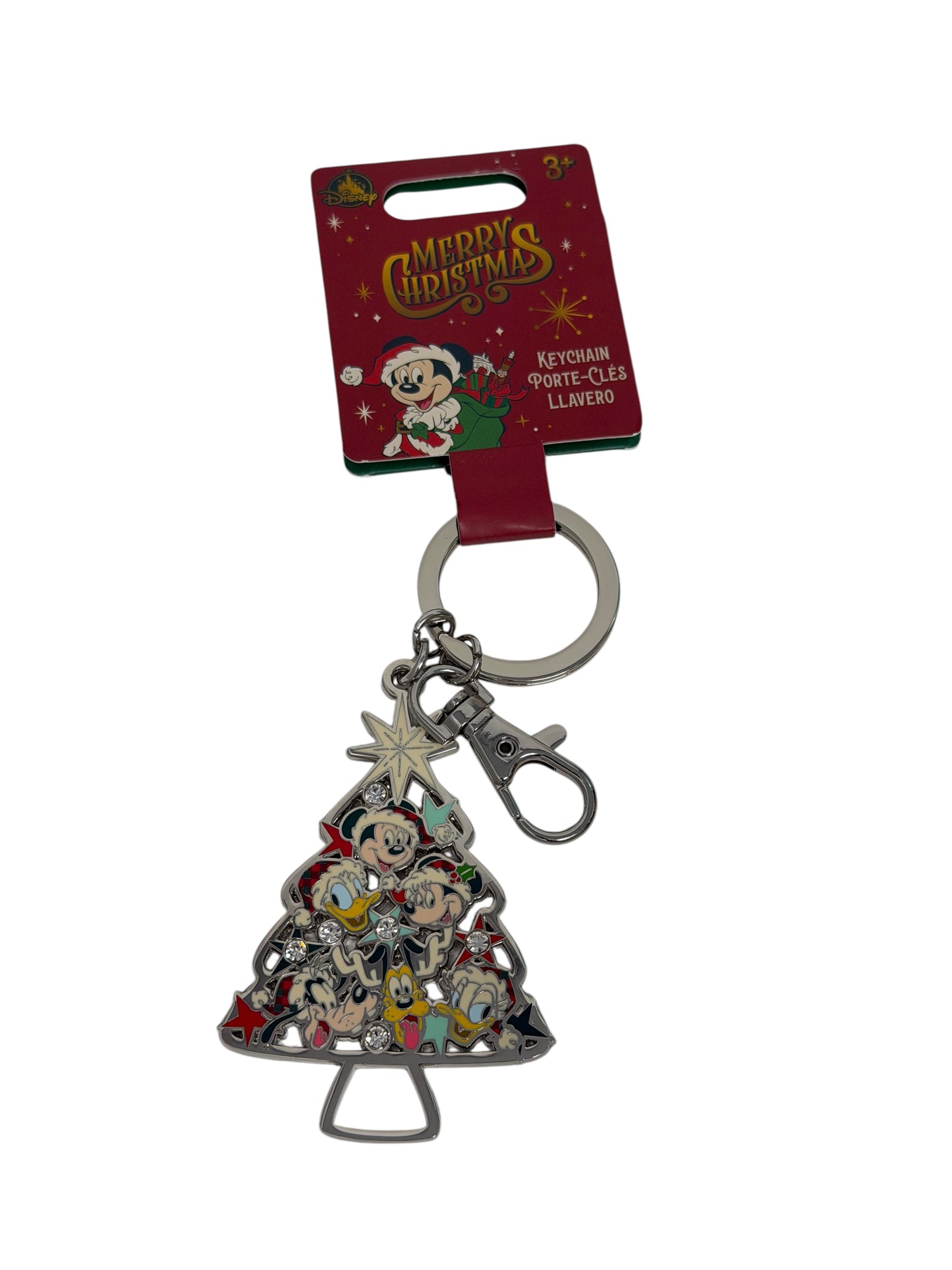 Disney Mickey & Friends Christmas Tree Keychain Bag Clip
