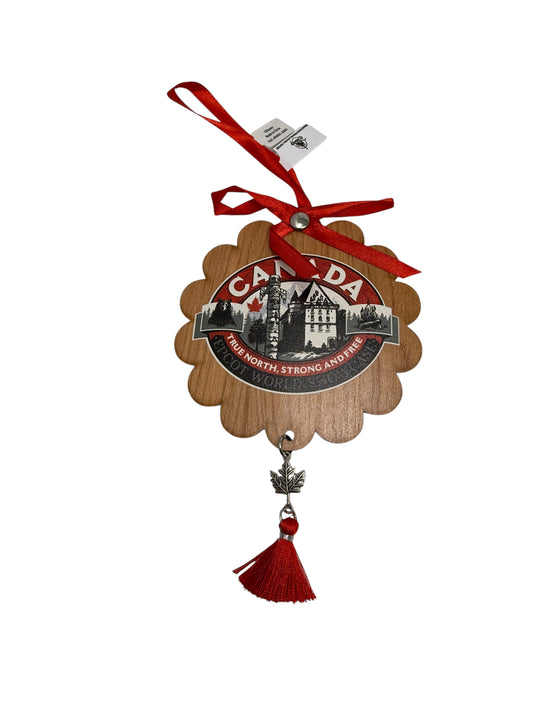 Disney Epcot Canada Wooded Ornament