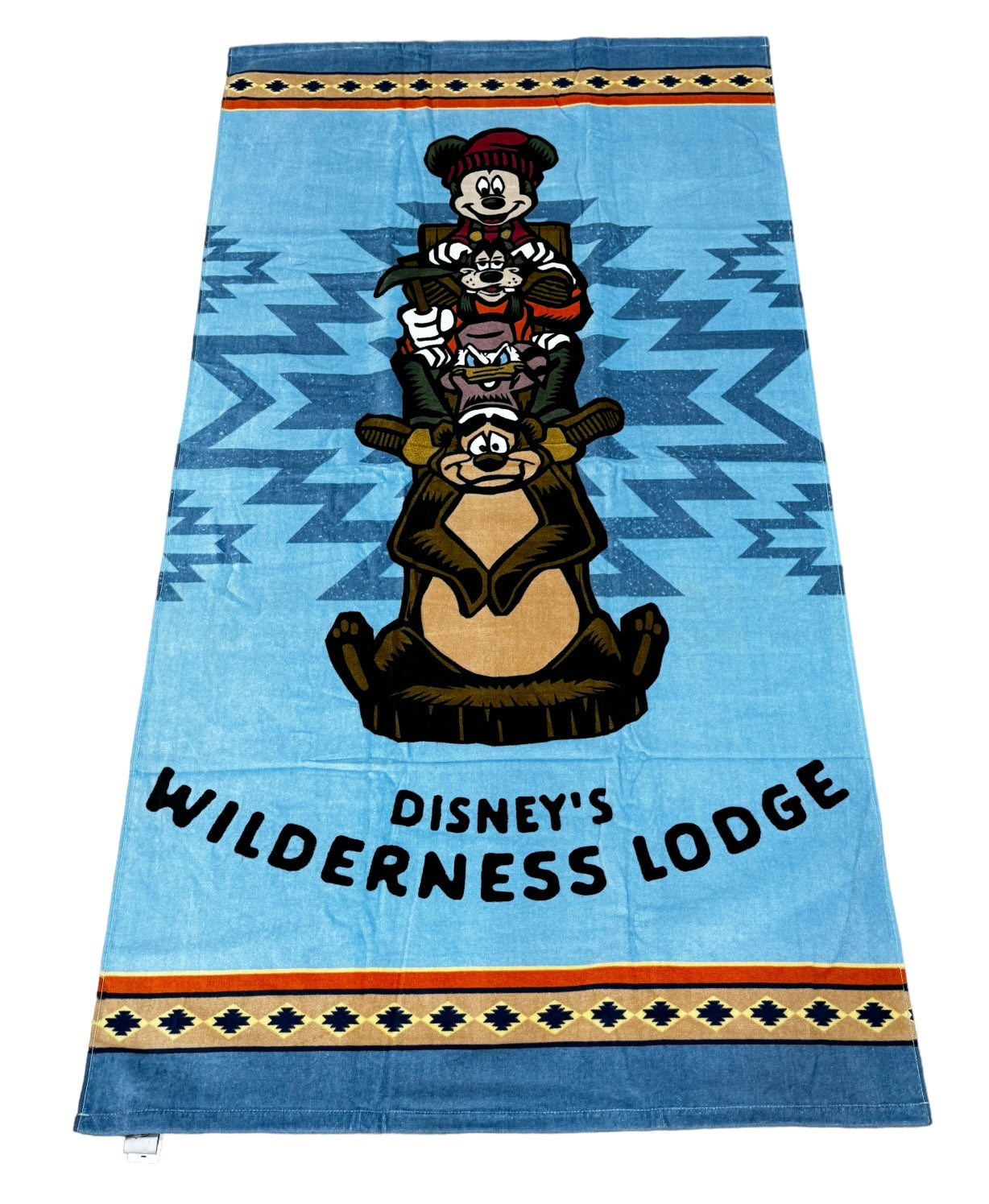 Disney Wilderness Lodge Mickey, Goofy, Humphrey Totem Beach Towel 2023 Blue