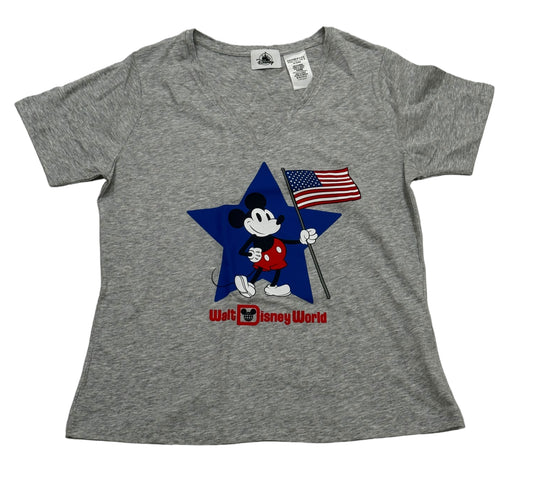 Walt Disney World Mickey Americana V Neck Ladies Shirt