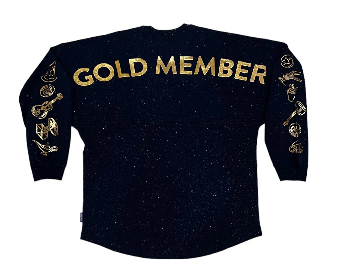 Disney D23 Gold Member Exclusive Spirit Jersey-Glitter Navy & Gold