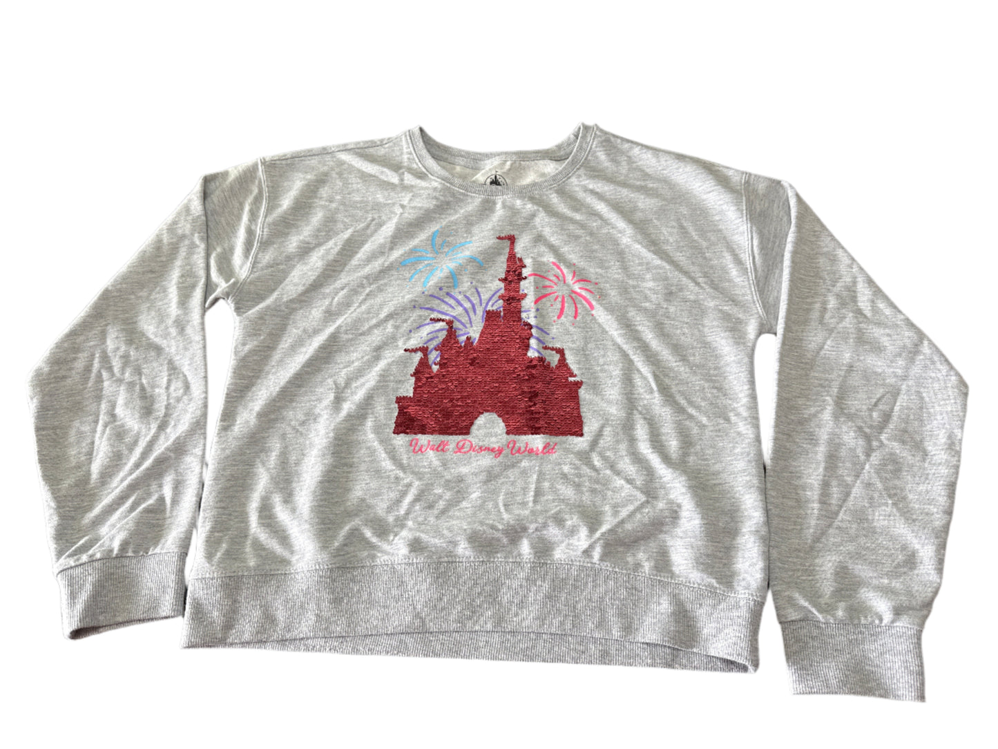 Disney World Castle Flip Sequin Kids Sweatshirt - XL