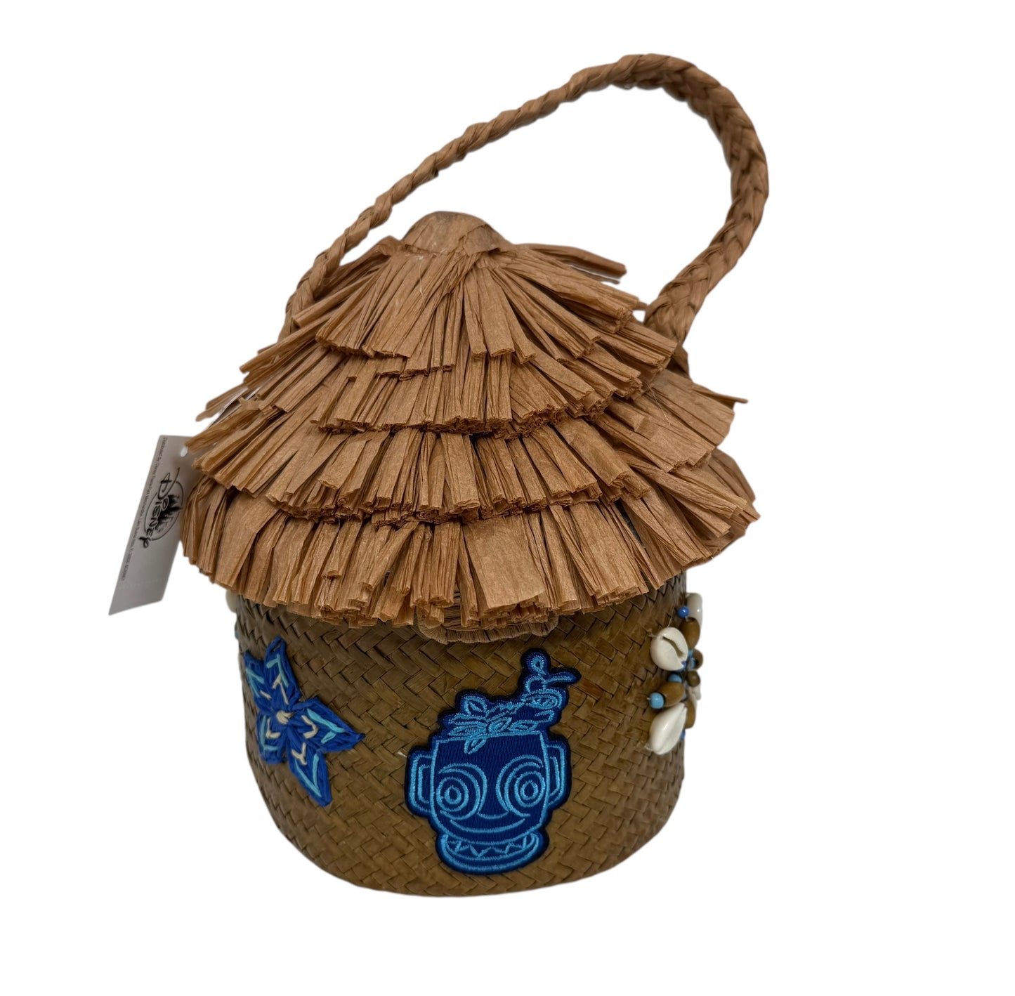 Disney Polynesian Village Trader Sam’s Tiki Straw Hut Purse-Blue