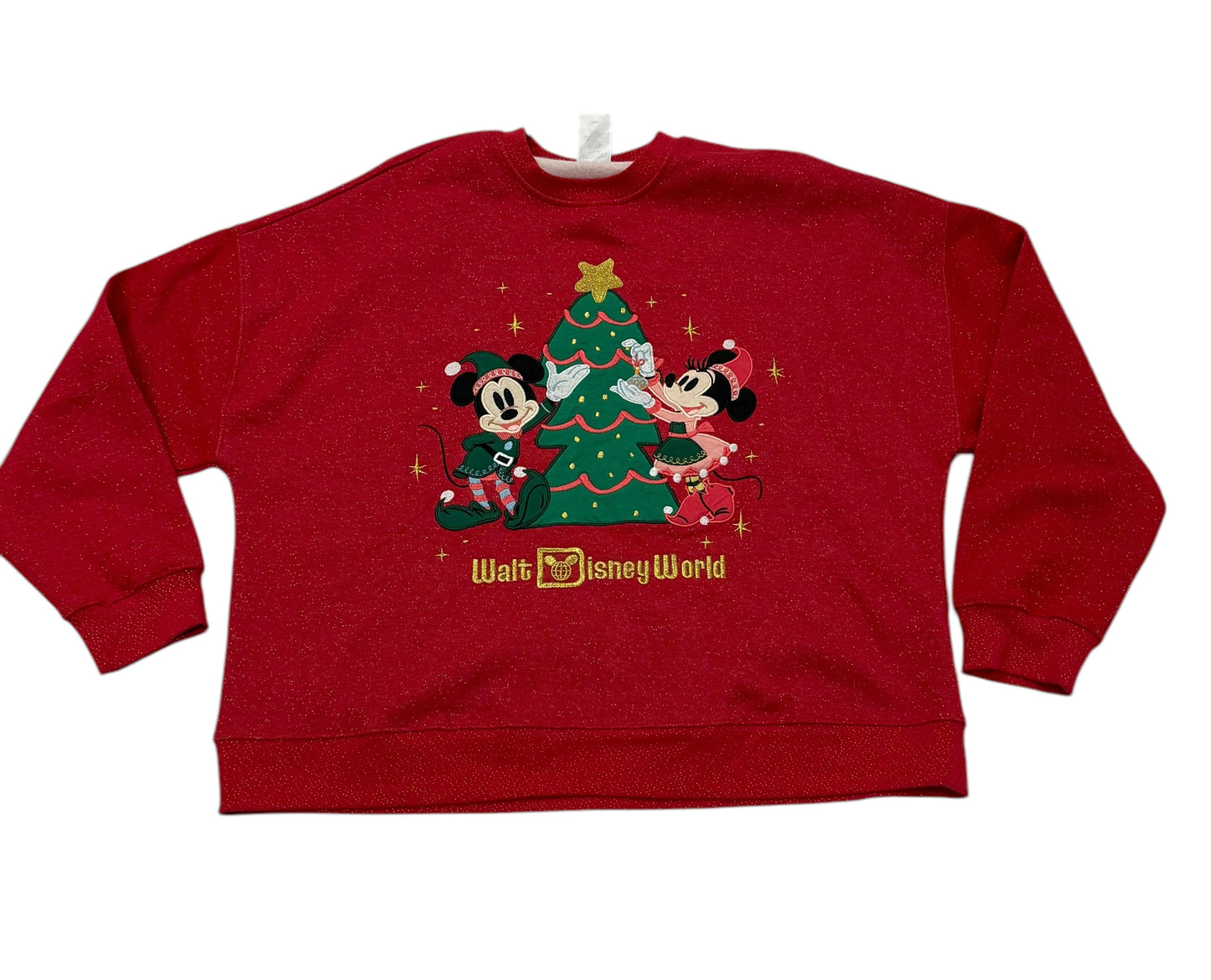 Walt Disney World Mickey & Minnie Christmas Tree Pullover Sweatshirt