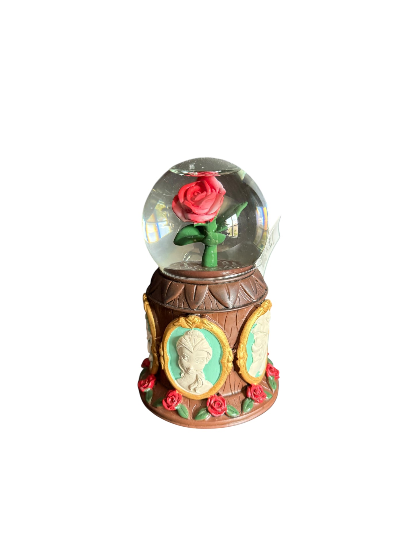 Disney Parks Beauty & the Beast Rose Glitter Water Globe