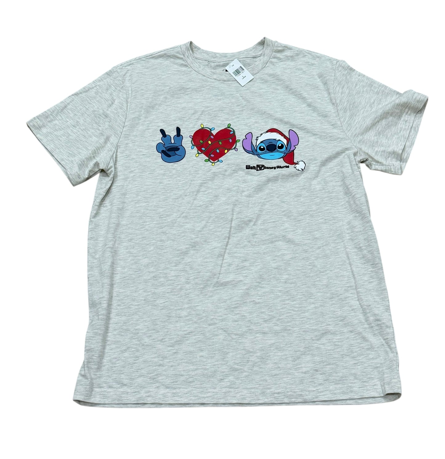 Walt Disney World Peace, Love, Santa Stitch Shirt Holiday Lights