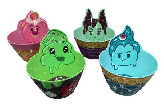 Disney Munchlings Villains Ice Cream Bowl Set-Oogie Boogie, Hades, Maleficent, Lotso