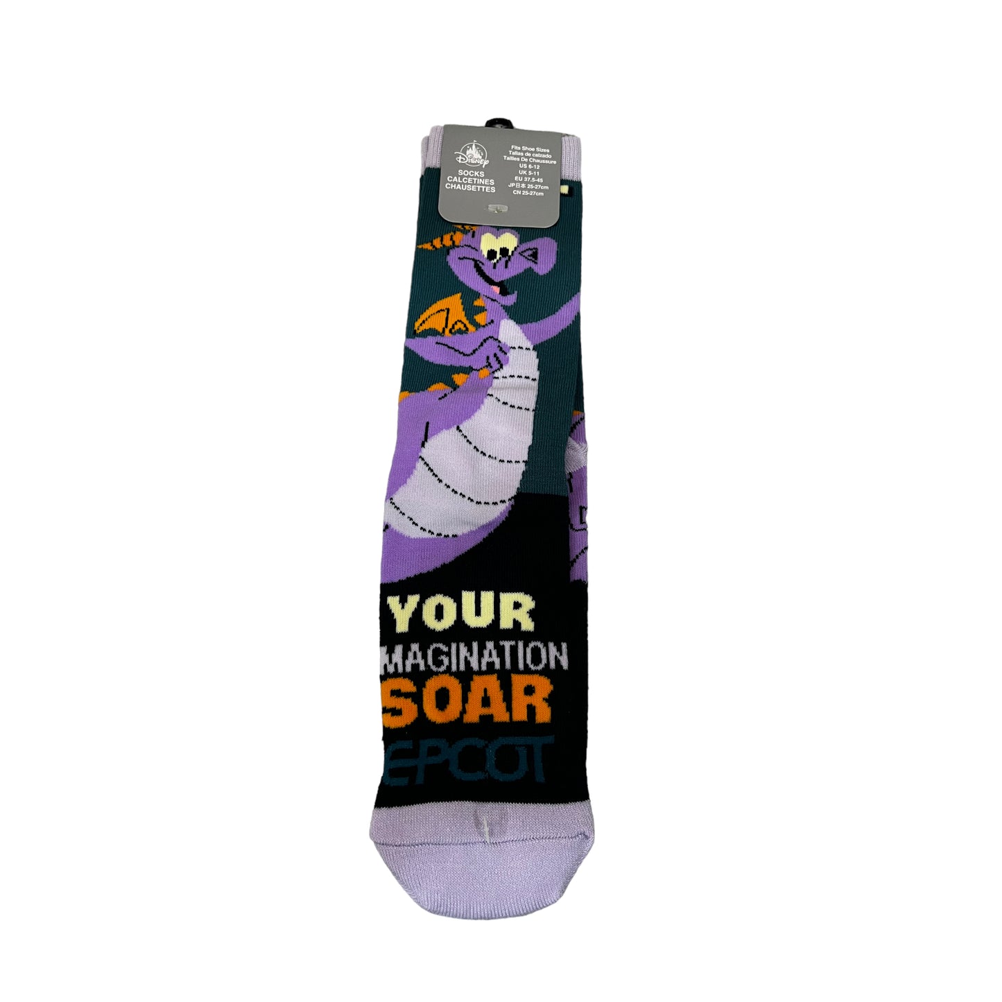 Disney Epcot Figment Socks  “Let Your Imagination Soar”