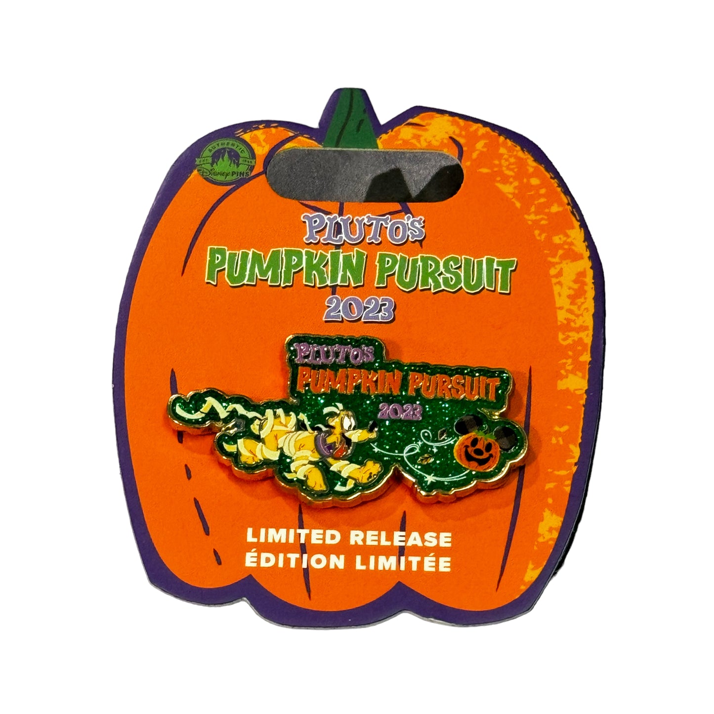 Disney Epcot Pluto’s Pumpkin Pursuit Glitter Pin