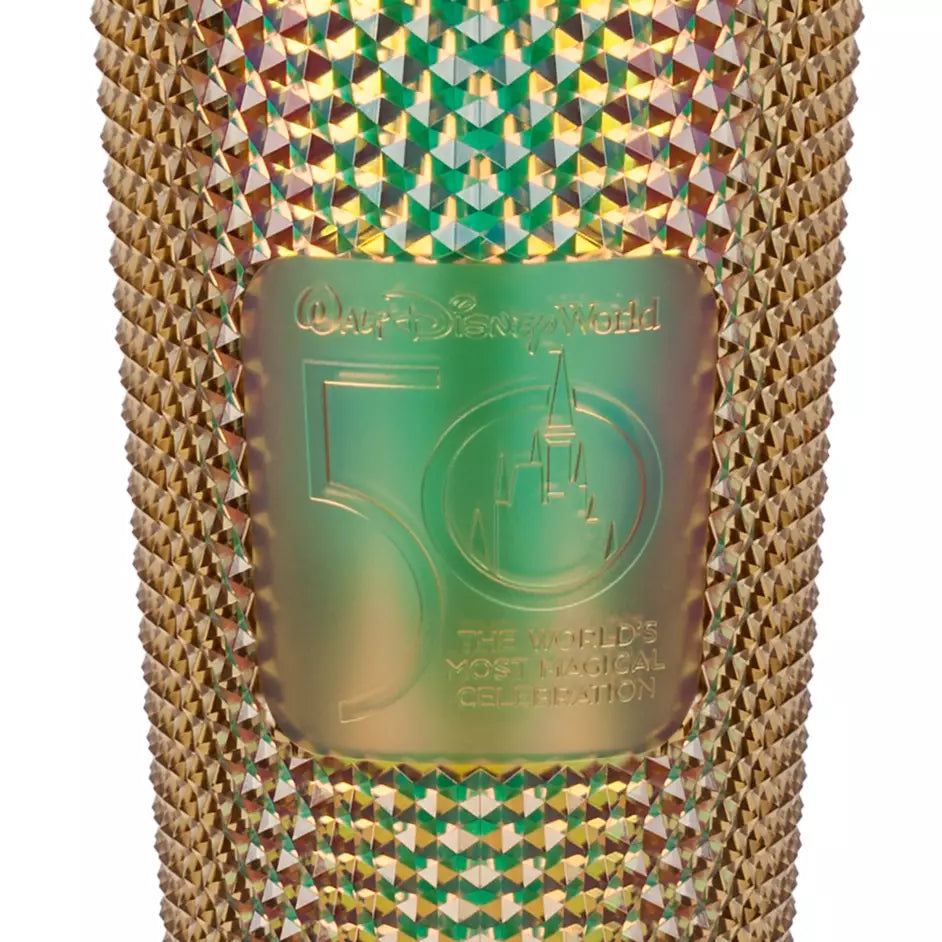 Walt Disney World 50th Anniversary Geometric Starbucks Tumbler with Straw - Gold