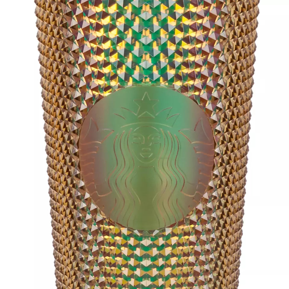 Walt Disney World 50th Anniversary Geometric Starbucks Tumbler with Straw - Gold