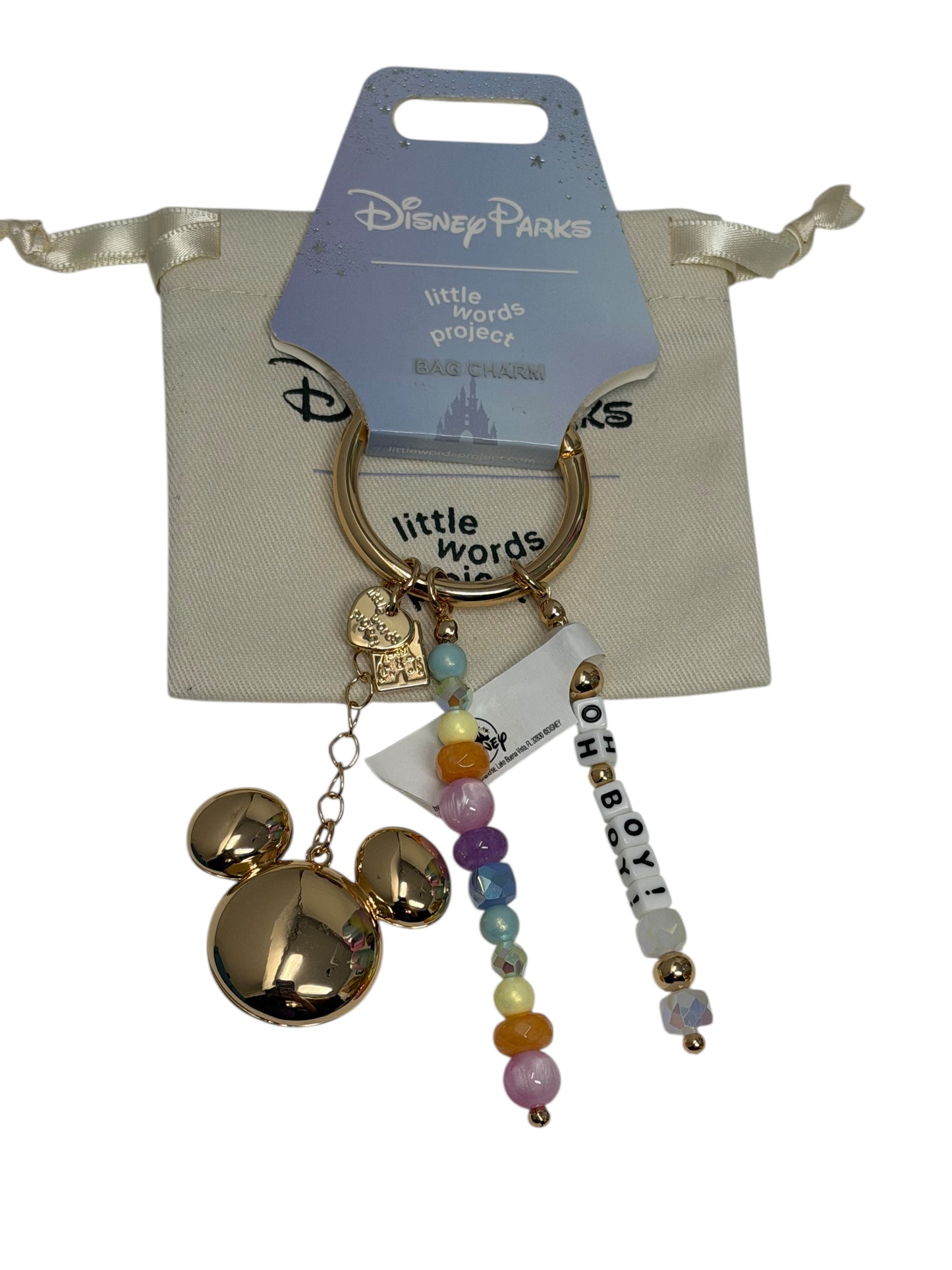 Disney Parks Mickey Oh Boy Keyring Bag Charm Little Words Project